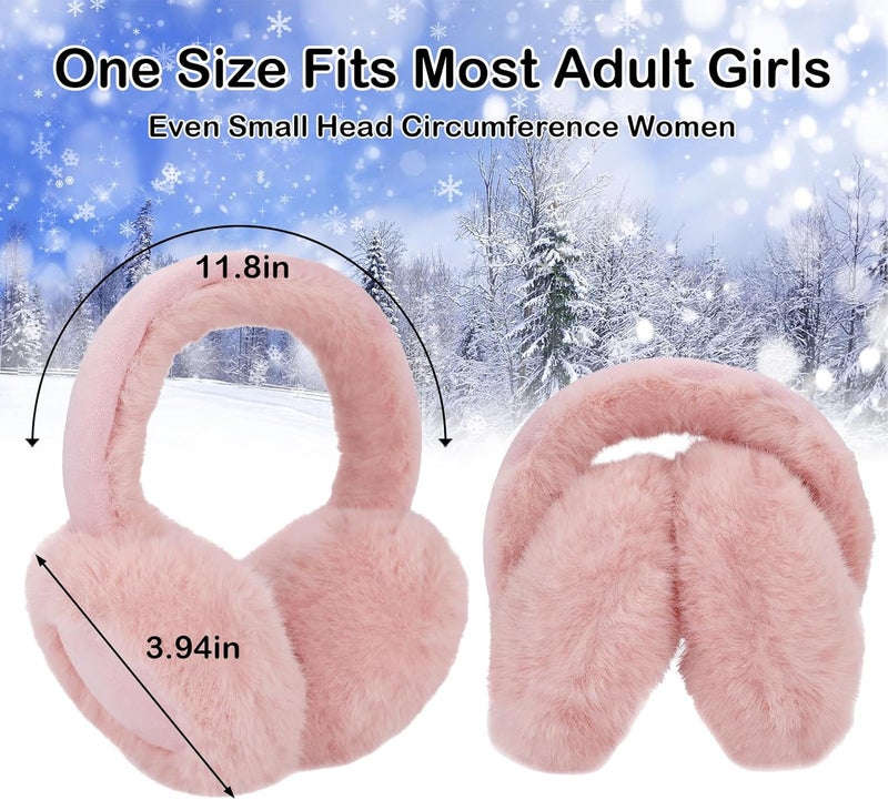 ACTLATI Girl Winter Earmuffs Sequin Shiny Outdoor Ear Warmers Fluffy Muffs Cute Faux Fur Earmuff for Kids Adult Women - Image 2